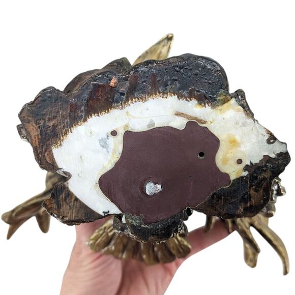 Vintage Gold Resin AMERICAN EAGLE STATUE on Flag Part Ready for DIY Wooden Stand - Picture 10 of 10